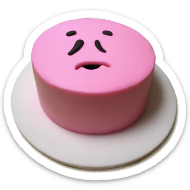 Pink coffee fondant cake sticker