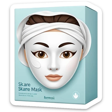 a beauty product box of skincare white mask pack sticker