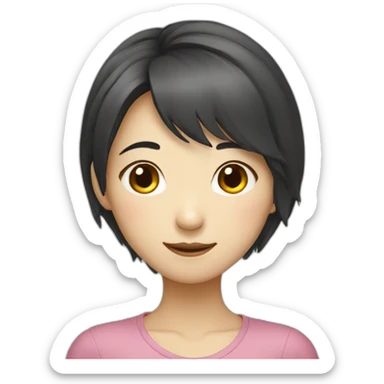 asian korean girl shy smile sticker