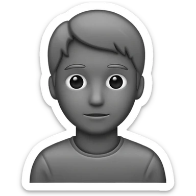 Generate silhouette of a human, not specific to any gender. Don't add eyes or hair. make it gray with a dark gray outline. sticker