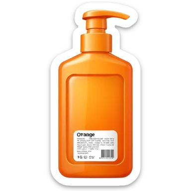 Orange shampoo in a rectangular package sticker