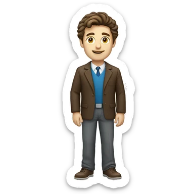  teacher man full body brown hair white skin sticker
