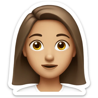A girl with brown eyes and brown hair. A really clean girl sticker