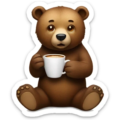 bear with coffee sticker