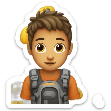 niño con ojos achinados sticker