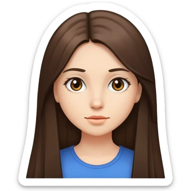 Girl brunette with Long straight hair  sticker