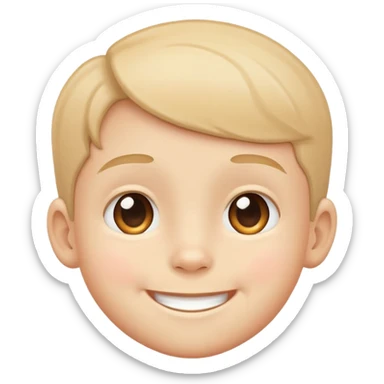 smiling child's head, simple and friendly sticker