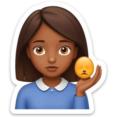 chica investigando sticker