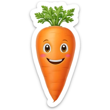 Carrot with a big big smile sticker