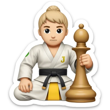 Peón de ajedrez faixa joujitsu sticker