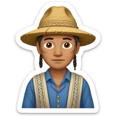 mayan farmer working sticker