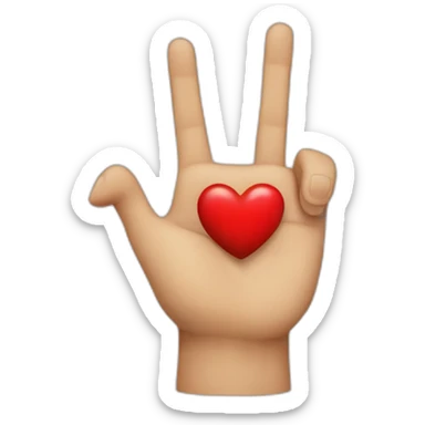 A 5 fingers hand, with a red heart instead of the middle finger sticker