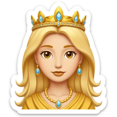 goddess emoji, elegant, radiant, divine, minimal background sticker