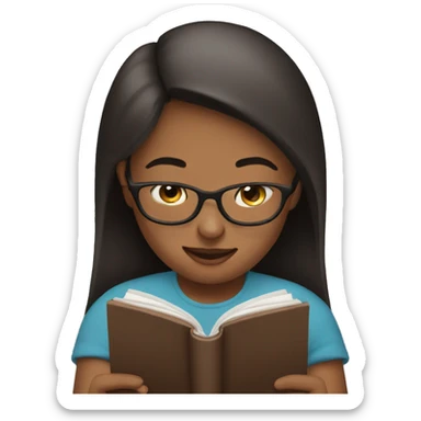 Girl reading on her kindle  sticker
