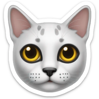 gato negro con ojos grandes, con un letrero diciendo “OK” sticker