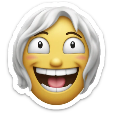 Smiley face laughing hysterically ￼ sticker