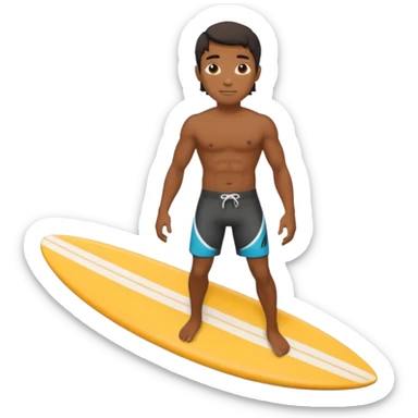black surfer with surfboard  sticker