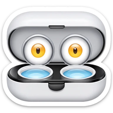 2 contact lenses white travel mini case sticker