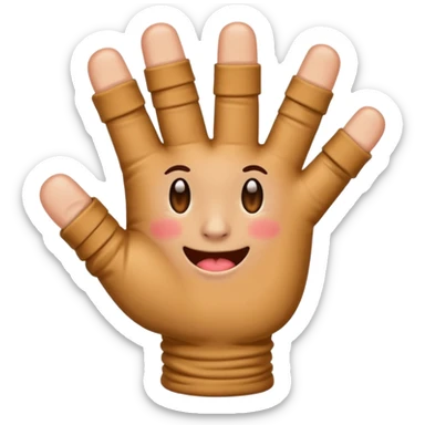 Middle finger emoji wearing fingerless gloves vulgar sticker