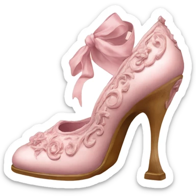 vintage rococo light pink heel shoes  sticker