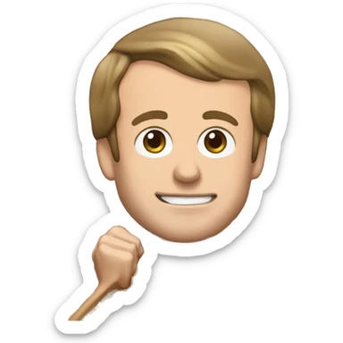 Emmanuel macron qui mange du riz sticker