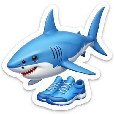 Shark with blue shoes sticker