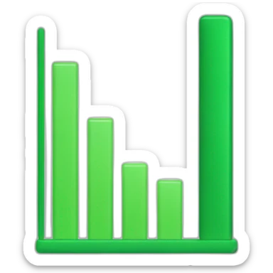 bar chart with green taller than grey sticker