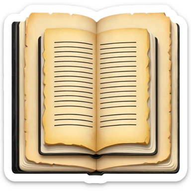 BLACK AND WHITE WRITTEN PAPER BOOK sticker