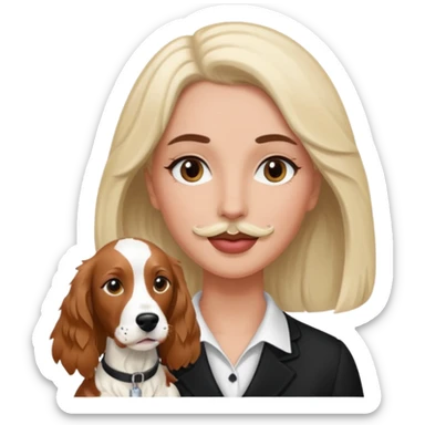 Setter anglais blanc à tache noir une femme sticker