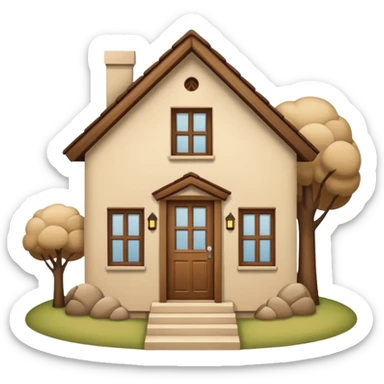 Cute beige house with light sticker