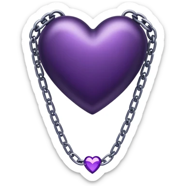 Dark purple heart in chains sticker