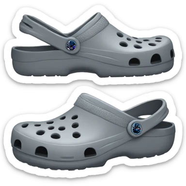 grey pair of crocs for feet sticker