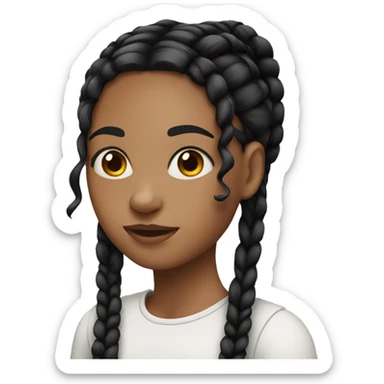 Girl with black braids sticker