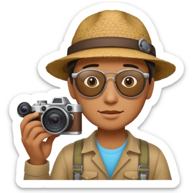 Site Photographer with Camera from Archaeology Team sticker