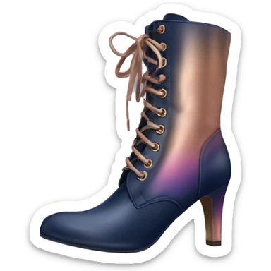 Realistic pair of navy,bronze,and rose gold ombre boot high heel shoes. sticker