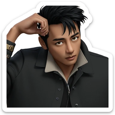 casual style black jacket sticker