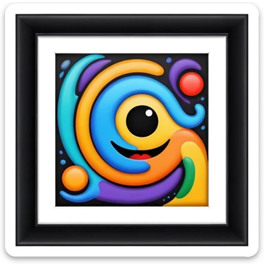 weird painting with a frame   sticker