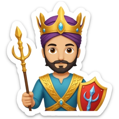 persian with saffron, scepter, trident sticker