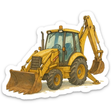 ghibli style backhoe loader sticker