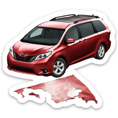 red toyota sienna wrecked sticker