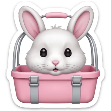 animal carrier with a rabbit inside sticker