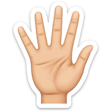 raise the thumb, index and middle fingers on the right hand, palm facing the screen sticker