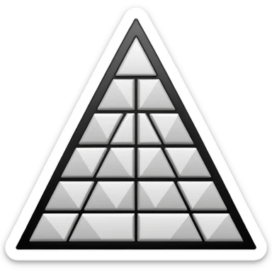 2D triangle with squares stacking up inside to demonstrate a social hierarchy (all black and white) sticker
