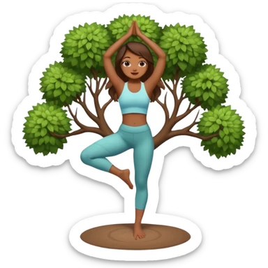 tree yoga poses Girl sticker