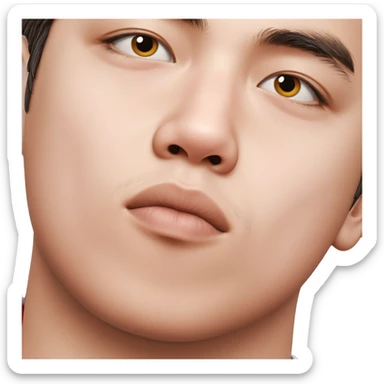 close-up portrait of a boy sticker