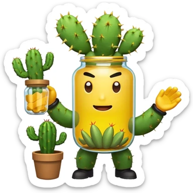 Brawl Stars Spike throws a jar sticker