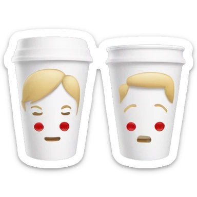 Blonde girl and boy drinking out of white styrofoam cups with “Swig” written on them in red sticker