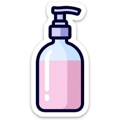 Facial toner spray bottle, minimalist, rounded, soft pastel colors, no outline sticker