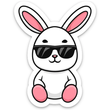 Cool easter bunny with sunglasses sticker