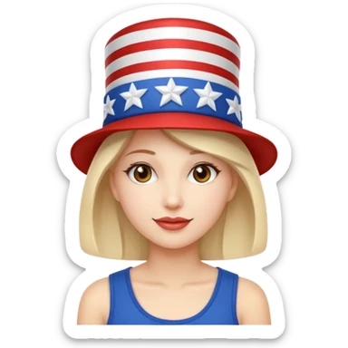 4th of july woman sticker
